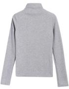 Romwe High Neck Knit Grey Sweater