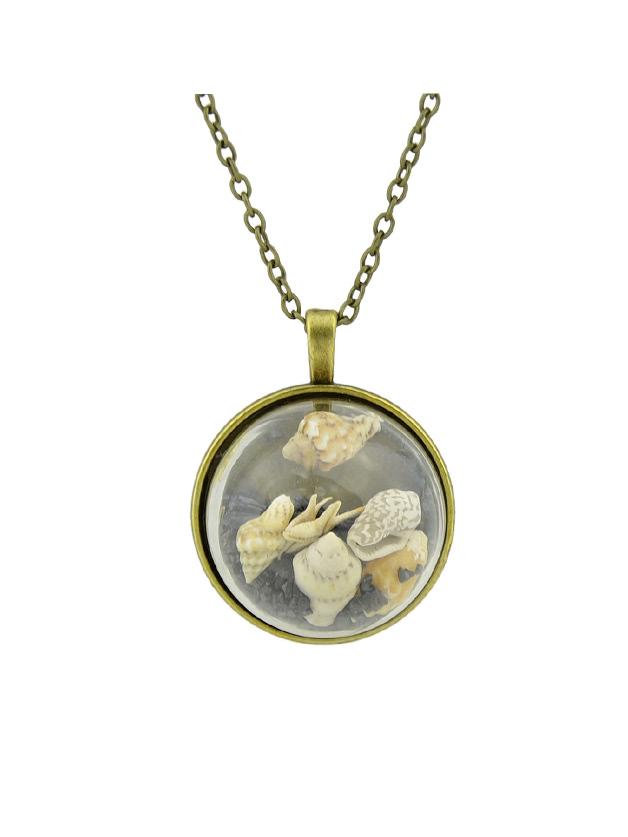 Romwe Starfish Round Pendant Necklace