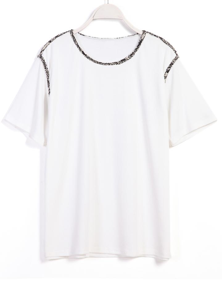 Romwe Contrast Trims Loose T-shirt