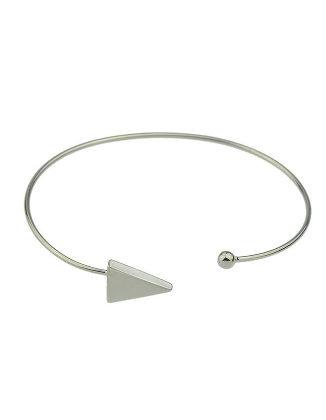 Romwe Silver Adjsutable Cuff Bracelet