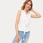 Romwe V-neck Belted Blouse