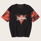 Romwe Guys Cut And Sew Camouflage Panel Tee