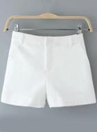Romwe White Diamond Pattern Shorts