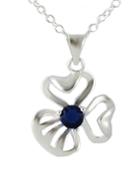 Romwe Silver Plated Rhinestone Clover Pendant Necklace