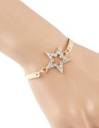 Romwe Cheap Simple Style Rhinestone Star Gold Plated Chain Bracelet