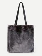 Romwe Faux Fur Overlay Shoulder Bag