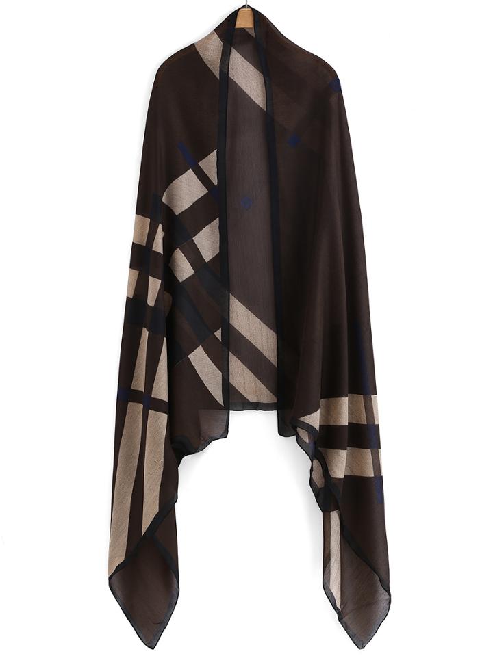 Romwe Plaid Army Green Scarf