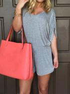 Romwe Bat Sleeve Cut Out Casual Romper