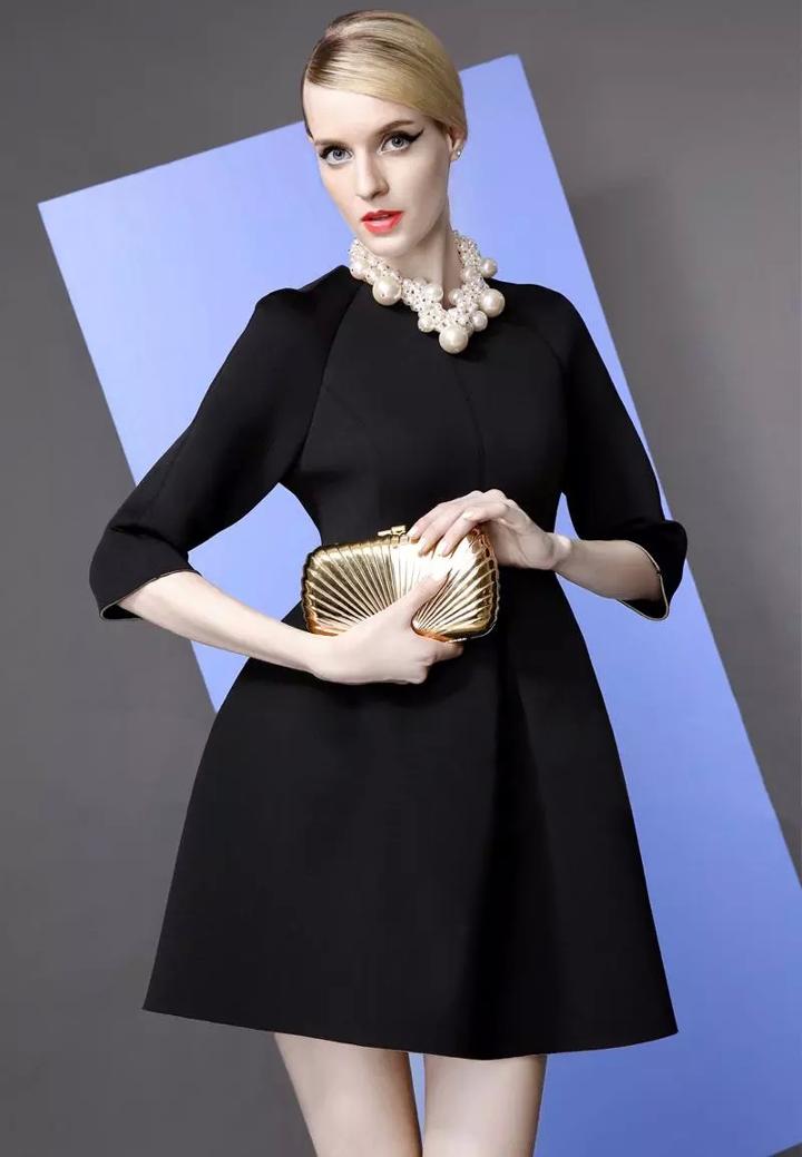 Romwe Flare Pleated Black Dress