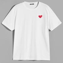 Romwe Guys Heart Print Tee