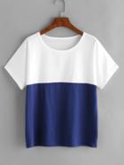 Romwe Color Block Dolman Sleeve T-shirt