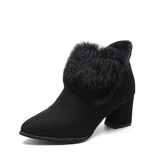 Romwe Point Toe Chunky Heeled Boots