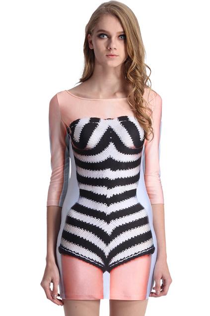 Romwe Classic Barbie Model Print Dress
