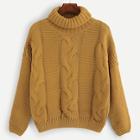Romwe High Neck Cable-knit Sweater