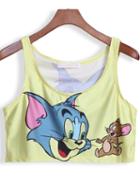 Romwe Tom And Jerry Print Tank Top