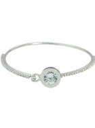 Romwe Silver Color Rhinestone Thin Bracelet
