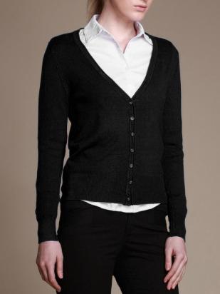 Romwe V Neck Buttons Knit Black Cardigan