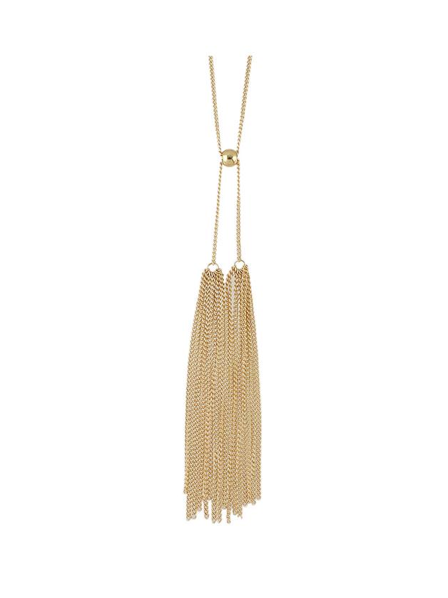 Romwe Fashion Gold Color Long Tassel Chain Necklace