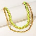 Romwe Double Layered Woven Detail Necklace 1pc