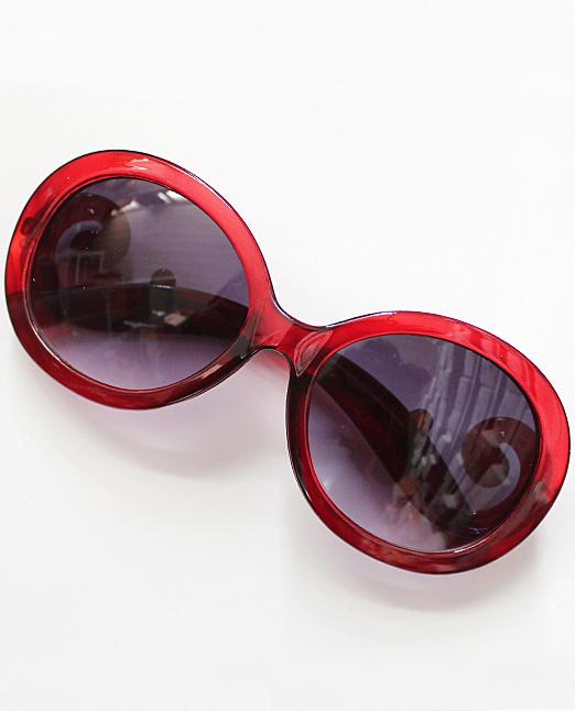Romwe Purple Lenses Red Sleek Sunglasses