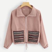 Romwe Pocket Front Zip Up Hooded Jacket