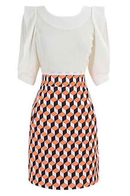 Romwe Cropped Check Slim Dress
