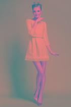 Romwe Light Blue Crop Top Pleated Lace Bottom Dress