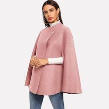 Romwe Single Button Wrap Cape Coat