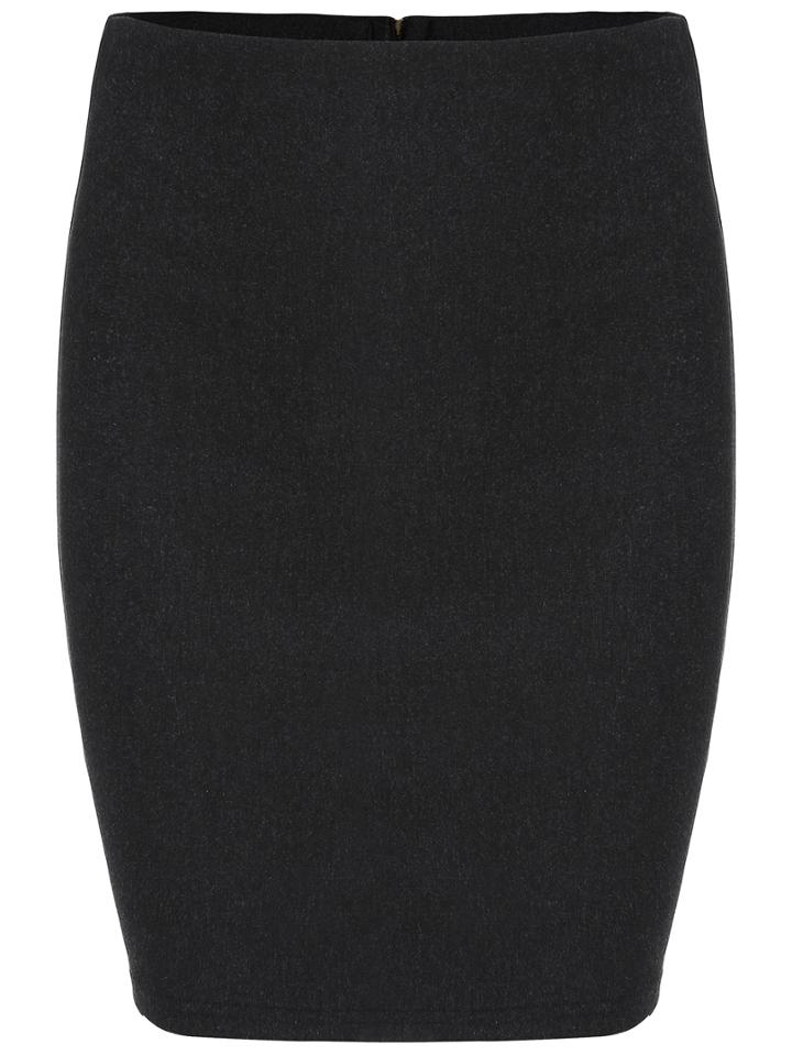 Romwe Split Back Zipper Bodycon Grey Skirt