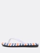 Romwe Blue&orange Wavy Print Flip Flops