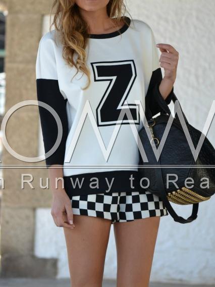 Romwe Color Block Z Print T-shirt