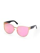 Romwe Gold Metal Frame Pink Vintage Cat Eye Sunglasses