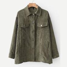 Romwe Solid Corduroy Jacket