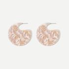 Romwe Marble Pattern Round Stud Earrings 1pair