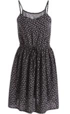 Romwe Black Spaghetti Strap Floral Flare Dress