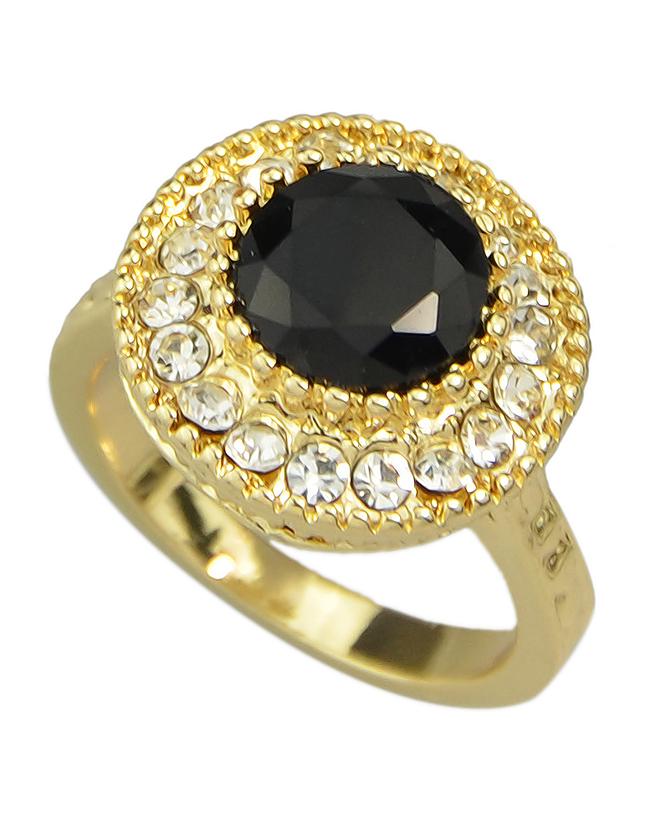 Romwe Black Single Colored Stone Rings