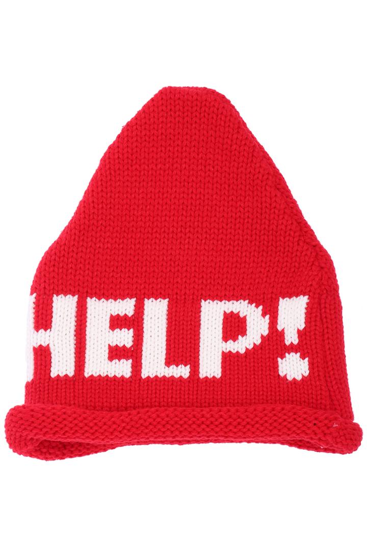 Romwe Help! Print Knitted Beanie-red