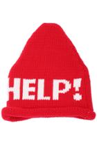 Romwe Help! Print Knitted Beanie-red