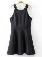 Romwe Zipper Back Strap A Line Dress
