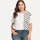 Romwe Plus Contrast Spot Tee