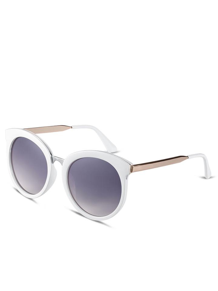 Romwe Browline Frame Grey Lenses Sunglasses