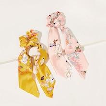 Romwe Floral Pattern Scrunchie Scarf 2pcs