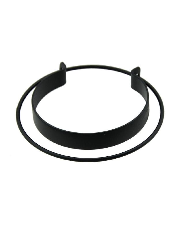 Romwe Black Open Cuff Statement Bracelet