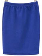 Romwe Ribbed Bodycon Royal Blue Skirt