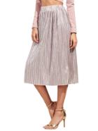 Romwe Pink Loose Midi Skirt