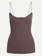 Romwe Ribbed Knit Skinny Cami Top