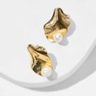 Romwe Faux Pearl Decor Metal Stud Earrings 1pair