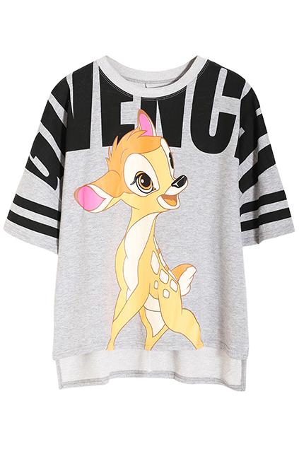 Romwe Deer & Letter Print Grey T-shirt