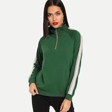 Romwe Striped Seam Sweatshirt