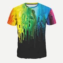Romwe Guys Paint Drip Print Tee